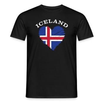 Iceland Flag Flag Reykjavík Icelandic - Men's T-Shirt - black - Front - AI Model Male 178 light (178cm)