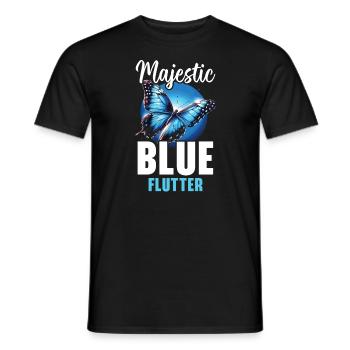 Butterfly Lover Insect Bug Blue Morpho Butterfly - Men's T-Shirt - black - Front - AI Model Male 178 light (178cm)