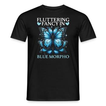 Butterfly Lover Insect Bug Blue Morpho Butterfly - Men's T-Shirt - black - Front - AI Model Male 178 light (178cm)