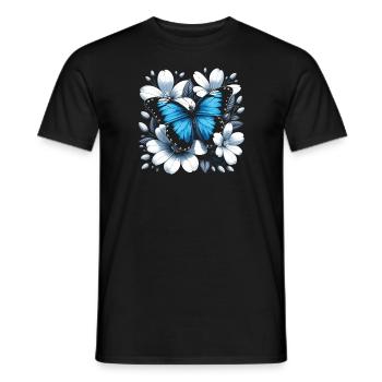 Schmetterlingsliebhaber Insektenkäfer Blauer Morpho-Schmetterling - Männer T-Shirt - Schwarz - Vorne - AI Model Male 178 light (178cm)