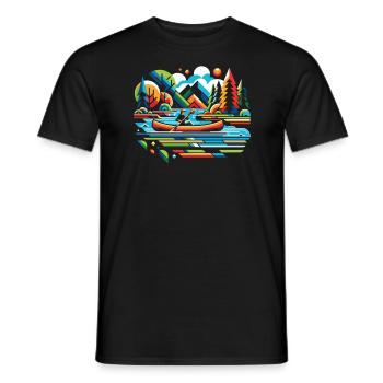 Kanufahren, Kajak, Wassersport, Tretboot, Bootfahren - Männer T-Shirt - Schwarz - Vorne - AI Model Male 178 light (178cm)