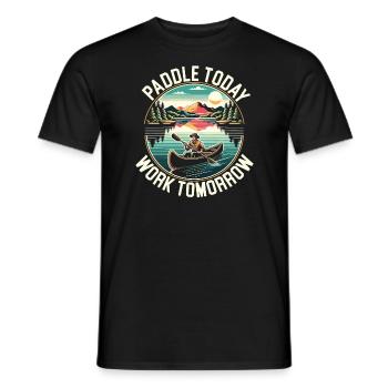 Kanufahren, Kajak, Wassersport, Tretboot, Bootfahren - Männer T-Shirt - Schwarz - Vorne - AI Model Male 178 light (178cm)