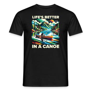 Kanufahren, Kajak, Wassersport, Tretboot, Bootfahren - Männer T-Shirt - Schwarz - Vorne - AI Model Male 178 light (178cm)