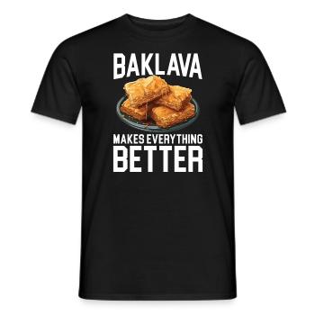 Baklava Gebäck Dessert Essen Liebhaber Naher Osten - Männer T-Shirt - Schwarz - Vorne - AI Model Male 178 light (178cm)