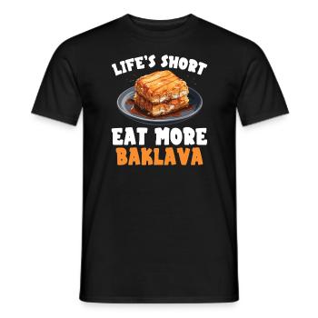 Baklava Gebäck Dessert Essen Liebhaber Naher Osten - Männer T-Shirt - Schwarz - Vorne - AI Model Male 178 light (178cm)