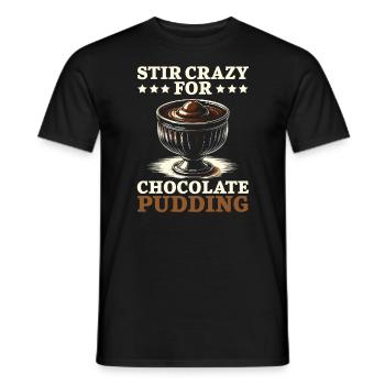 Chocolate Pudding Sweet Dessert Food Lover Foodie - Men's T-Shirt - black - Front - AI Model Male 178 light (178cm)