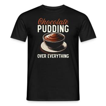 Chocolate Pudding Sweet Dessert Food Lover Foodie - Men's T-Shirt - black - Front - AI Model Male 178 light (178cm)