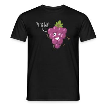 Pick Me! Grapes Wine Wine Lovers - Men's T-Shirt - black - Front - AI Model Male 178 light (178cm)