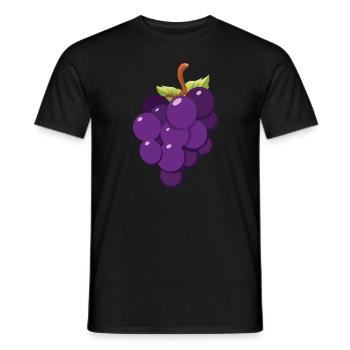 Cartoon Grapes Wine Wine Lover - Men's T-Shirt - black - Front - AI Model Male 178 light (178cm)