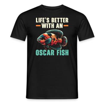 Oscar Fish Lover Freshwater Fishkeeping Aquarium - Men's T-Shirt - black - Front - AI Model Male 178 light (178cm)