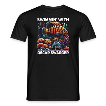 Oscar Fish Lover Freshwater Fishkeeping Aquarium - Men's T-Shirt - black - Front - AI Model Male 178 light (178cm)