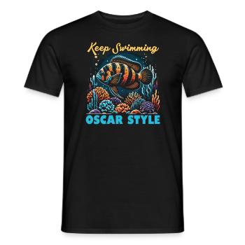 Oscar Fish Lover Freshwater Fishkeeping Aquarium - Men's T-Shirt - black - Front - AI Model Male 178 light (178cm)