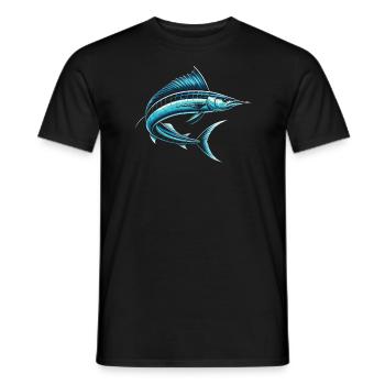 Wahoo Fish Catcher Fisher Pêcheur Pêche - T-shirt homme - noir - Devant - AI Model Male 178 light (178cm)