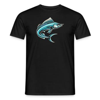 Wahoo Fish Catcher Fisher Pêcheur Pêche - T-shirt homme - noir - Devant - AI Model Male 178 light (178cm)