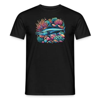 Wahoo Fish Catcher Fisher Pêcheur Pêche - T-shirt homme - noir - Devant - AI Model Male 178 light (178cm)