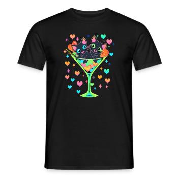 Cocktail d’amour Saint-Valentin Mignon Couple assorti - T-shirt homme - noir - Devant - AI Model Male 178 light (178cm)