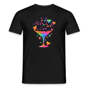 Cal Lover Love Cocktail EDM Fête de la Saint-Valentin - T-shirt homme - noir - Devant - AI Model Male 178 light (178cm)