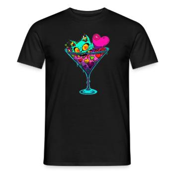 Saint-Valentin Zombie Cats Love Cocktail Matching - T-shirt homme - noir - Devant - AI Model Male 178 light (178cm)