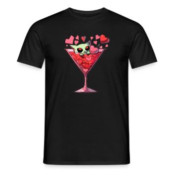 Cat Lover Love Cocktail Valentine's Day - Men's T-Shirt - black - Front - AI Model Male 178 light (178cm)