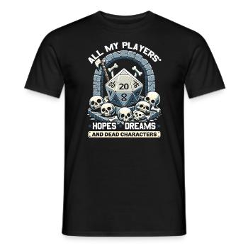 Role Playing Game RPG Master Video Game Gamer - Men's T-Shirt - black - Front - AI Model Male 178 light (178cm)