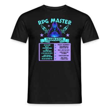 Role Playing Game RPG Master Video Game Gamer - Men's T-Shirt - black - Front - AI Model Male 178 light (178cm)