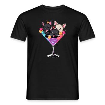 Puppy Lover Love Cocktail Saint-Valentin - T-shirt homme - noir - Devant - AI Model Male 178 light (178cm)