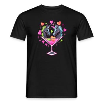 La Saint-Valentin Licorne Cocktail EDM Party - T-shirt homme - noir - Devant - AI Model Male 178 light (178cm)