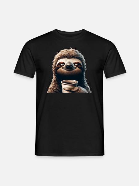 Sloth-Time - Männer T-Shirt - Schwarz