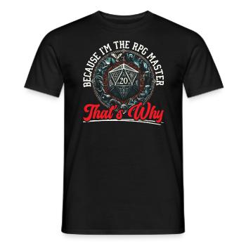 Role Playing Game RPG Master Video Game Gamer - Men's T-Shirt - black - Front - AI Model Male 178 light (178cm)