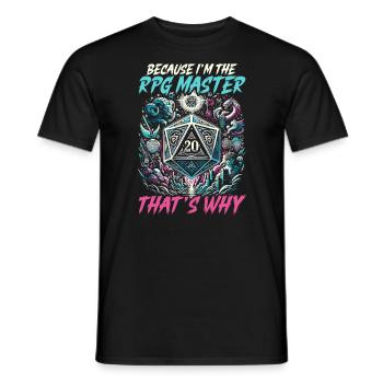 Role Playing Game RPG Master Video Game Gamer - Men's T-Shirt - black - Front - AI Model Male 178 light (178cm)