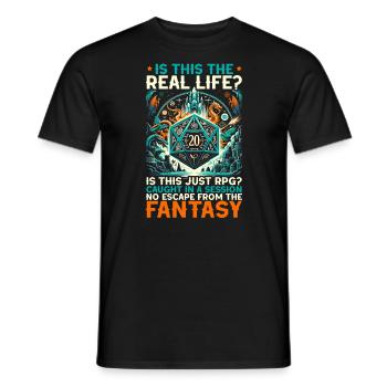 Role Playing Game RPG Master Video Game Gamer - Men's T-Shirt - black - Front - AI Model Male 178 light (178cm)