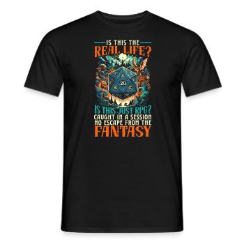 Role Playing Game RPG Master Video Game Gamer - Men's T-Shirt - black - Front - AI Model Male 178 light (178cm)