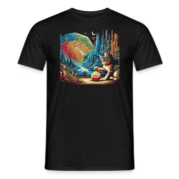 Role Playing Game RPG Master Video Game Gamer - Men's T-Shirt - black - Front - AI Model Male 178 light (178cm)