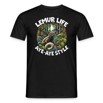 Aye Aye Gesicht Aye-aye Nachtaktives Lemurentier - Männer T-Shirt - Schwarz - Vorne - AI Model Male 178 light (178cm)