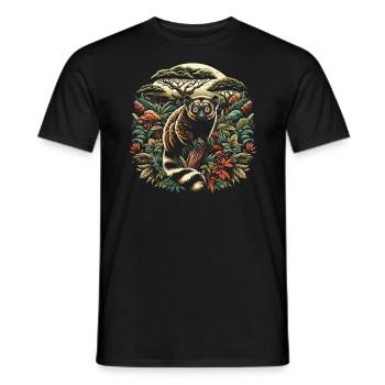 Aye Aye Gesicht Aye-aye Nachtaktives Lemurentier - Männer T-Shirt - Schwarz - Vorne - AI Model Male 178 light (178cm)