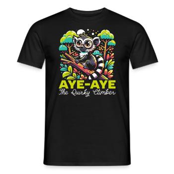 Aye Aye Gesicht Aye-aye Nachtaktives Lemurentier - Männer T-Shirt - Schwarz - Vorne - AI Model Male 178 light (178cm)