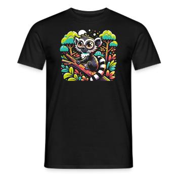 Aye Aye Gesicht Aye-aye Nachtaktives Lemurentier - Männer T-Shirt - Schwarz - Vorne - AI Model Male 178 light (178cm)