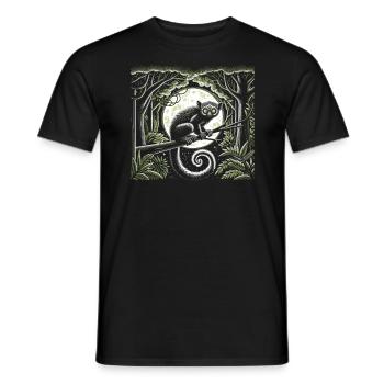 Aye Aye Gesicht Aye-aye Nachtaktives Lemurentier - Männer T-Shirt - Schwarz - Vorne - AI Model Male 178 light (178cm)