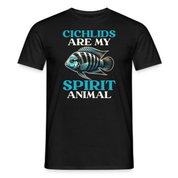 Buntbarsch Fischliebhaber Süßwasser Aquaristik Aquarium - Männer T-Shirt - Schwarz - Vorne - AI Model Male 178 light (178cm)