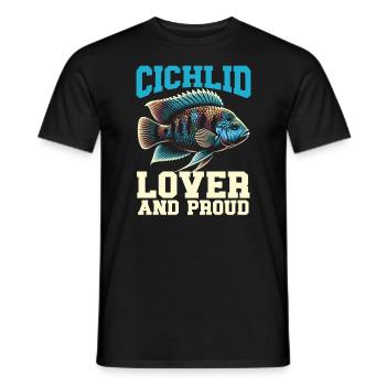 Buntbarsch-Fischliebhaber Süßwasser-Aquaristik - Männer T-Shirt - Schwarz - Vorne - AI Model Male 178 light (178cm)