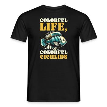Buntbarsch-Fischliebhaber Süßwasser-Aquaristik - Männer T-Shirt - Schwarz - Vorne - AI Model Male 178 light (178cm)