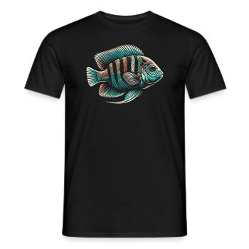 Buntbarsch Fischliebhaber Süßwasser Aquaristik Aquarium - Männer T-Shirt - Schwarz - Vorne - AI Model Male 178 light (178cm)