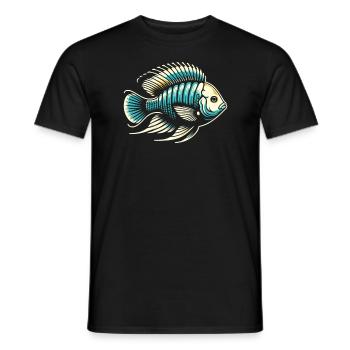 Buntbarsch Fischliebhaber Süßwasser Aquaristik Aquarium - Männer T-Shirt - Schwarz - Vorne - AI Model Male 178 light (178cm)