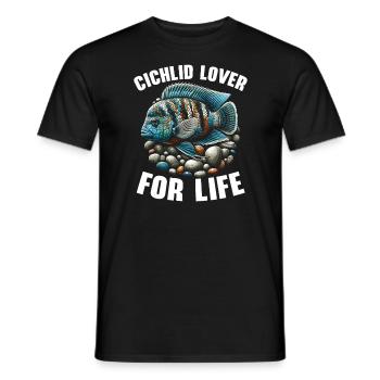 Buntbarsch Fischliebhaber Süßwasser Aquaristik Aquarium - Männer T-Shirt - Schwarz - Vorne - AI Model Male 178 light (178cm)