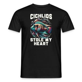 Buntbarsch-Fischliebhaber Süßwasser-Aquaristik - Männer T-Shirt - Schwarz - Vorne - AI Model Male 178 light (178cm)