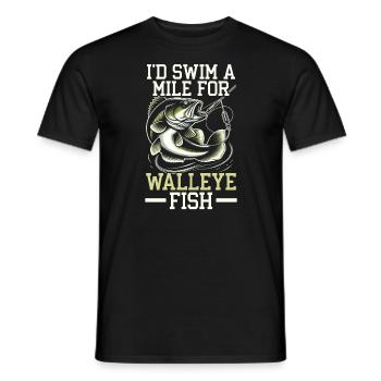 Zander Angeln Fischfänger Fischer - Männer T-Shirt - Schwarz - Vorne - AI Model Male 178 light (178cm)