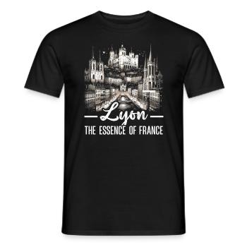 Lyon France Travel Vacation Tourist I Love Lyon - Men's T-Shirt - black - Front - AI Model Male 178 light (178cm)