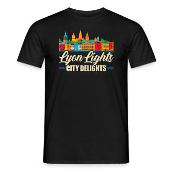 Lyon France Voyage Vacances Touriste J’aime Lyon - T-shirt homme - noir - Devant - AI Model Male 178 light (178cm)
