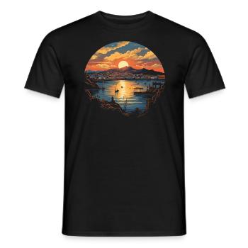Piraeus Greece Travel Vacation Europe Greek Flag - Men's T-Shirt - black - Front - AI Model Male 178 light (178cm)