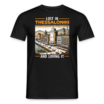 Thessalonique Grèce Voyage Vacances Europe Grec - T-shirt homme - noir - Devant - AI Model Male 178 light (178cm)